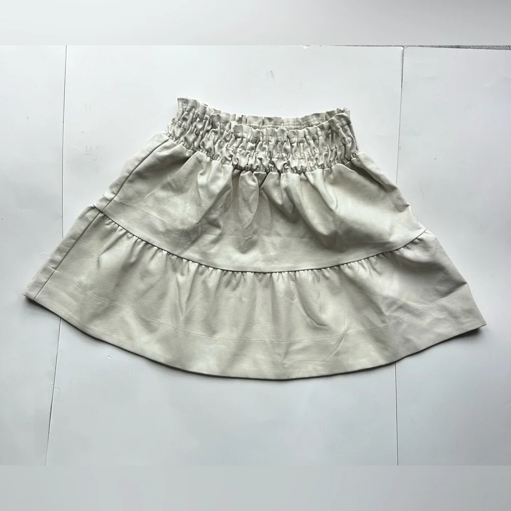 Anthropologie The Somerset Mini Skirt: Faux Leather off white - Picture 10 of 11
